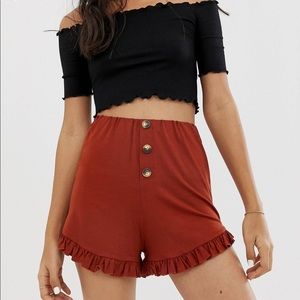 Rust Frill Hem Short - 8